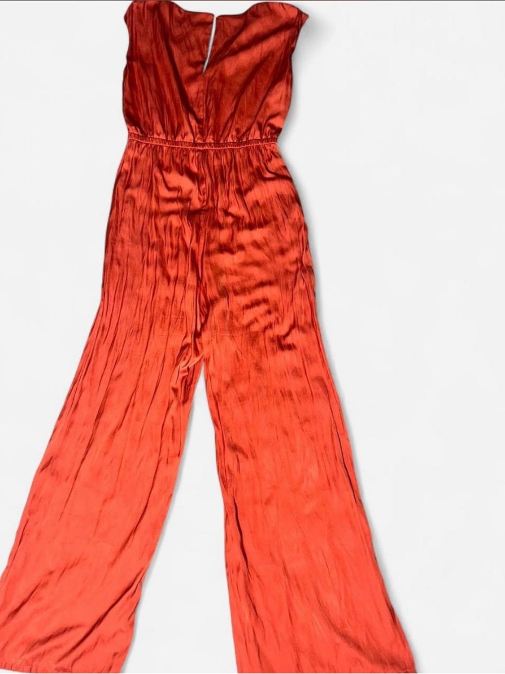 Ann Taylor Orange Satin Wide-Leg Jumpsuit - Picture 5 of 5